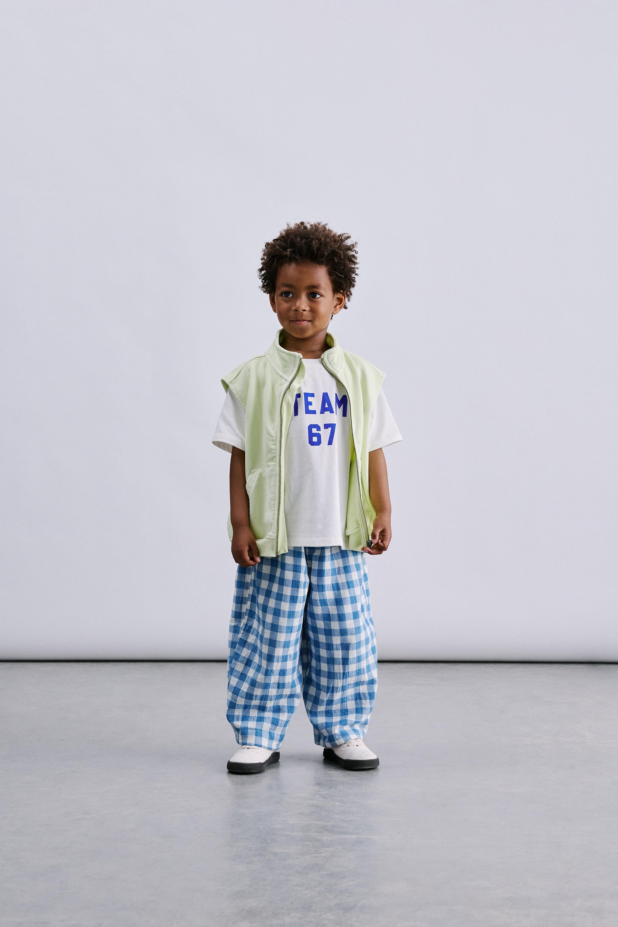 GINGHAM TEXTURED PANTS | Zara US