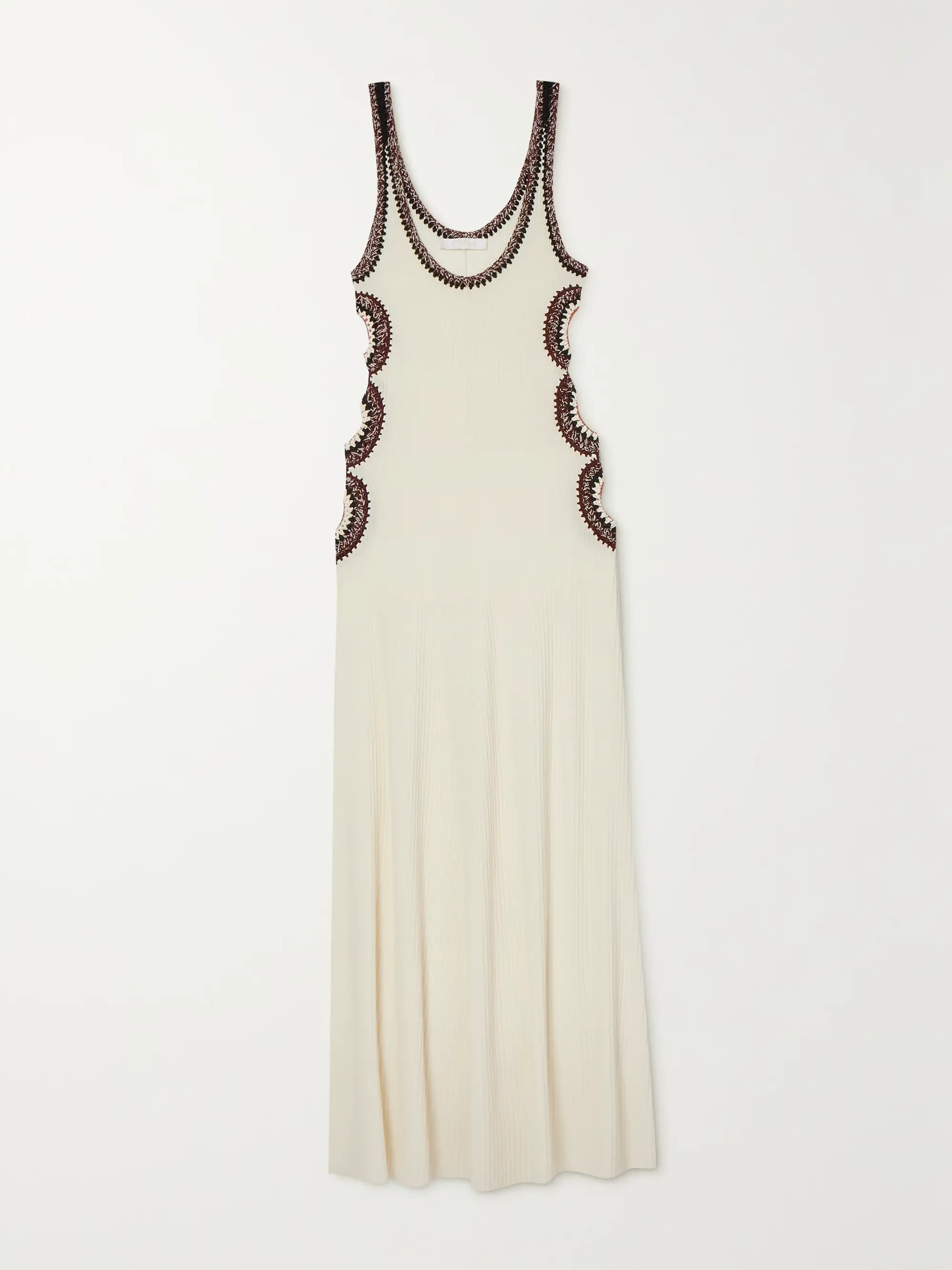 Cutout crochet-trimmed ribbed wool maxi dress | NET-A-PORTER APAC