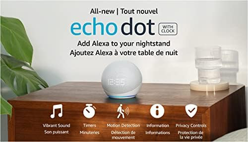 All-New Echo Dot (5th Gen, 2022 release) with clock | Smart speaker with clock and Alexa | Glacie... | Amazon (CA)