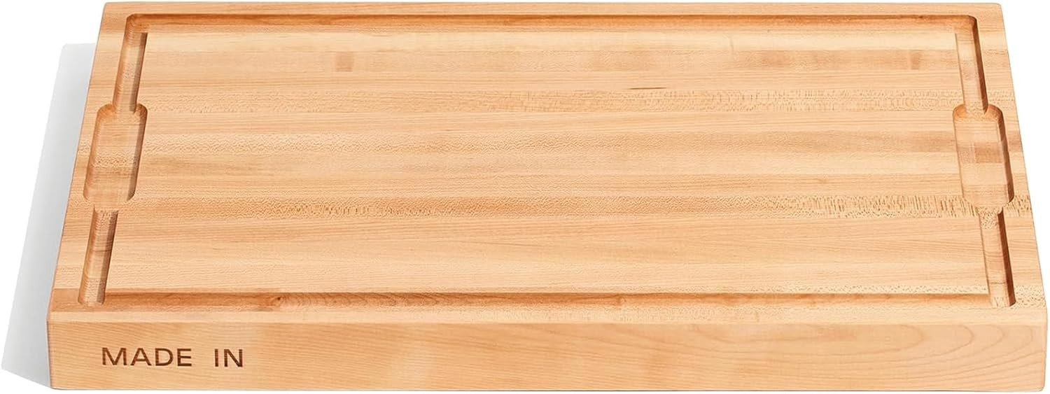Made In Cookware - Butcher Block - Maple Wood - Thick Charcuterie Board with Side Handles - 17.75x11.75" | Amazon (US)