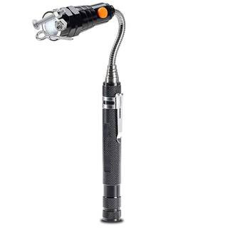 Extendable Magnetic Flashlight with Telescoping Magnet Pickup Tool, Extendable stem, flexible neck, Magnet head, base | The Home Depot
