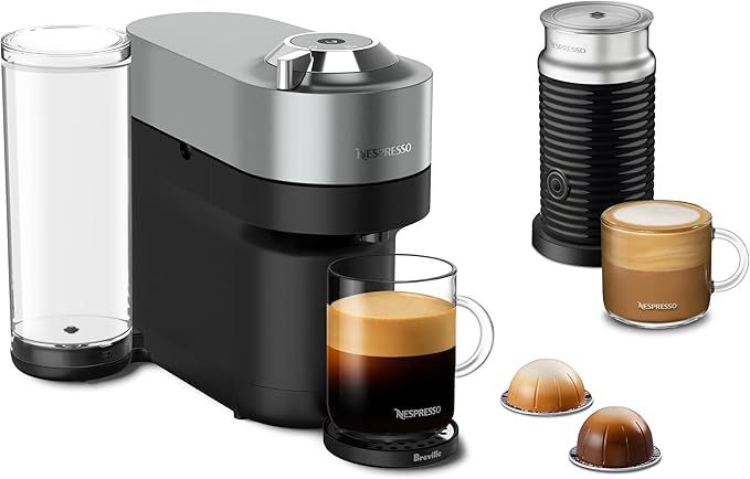 Nespresso Vertuo POP+ Deluxe Coffee and Espresso Machine by Breville with Milk Frother, Titan Med... | Amazon (US)