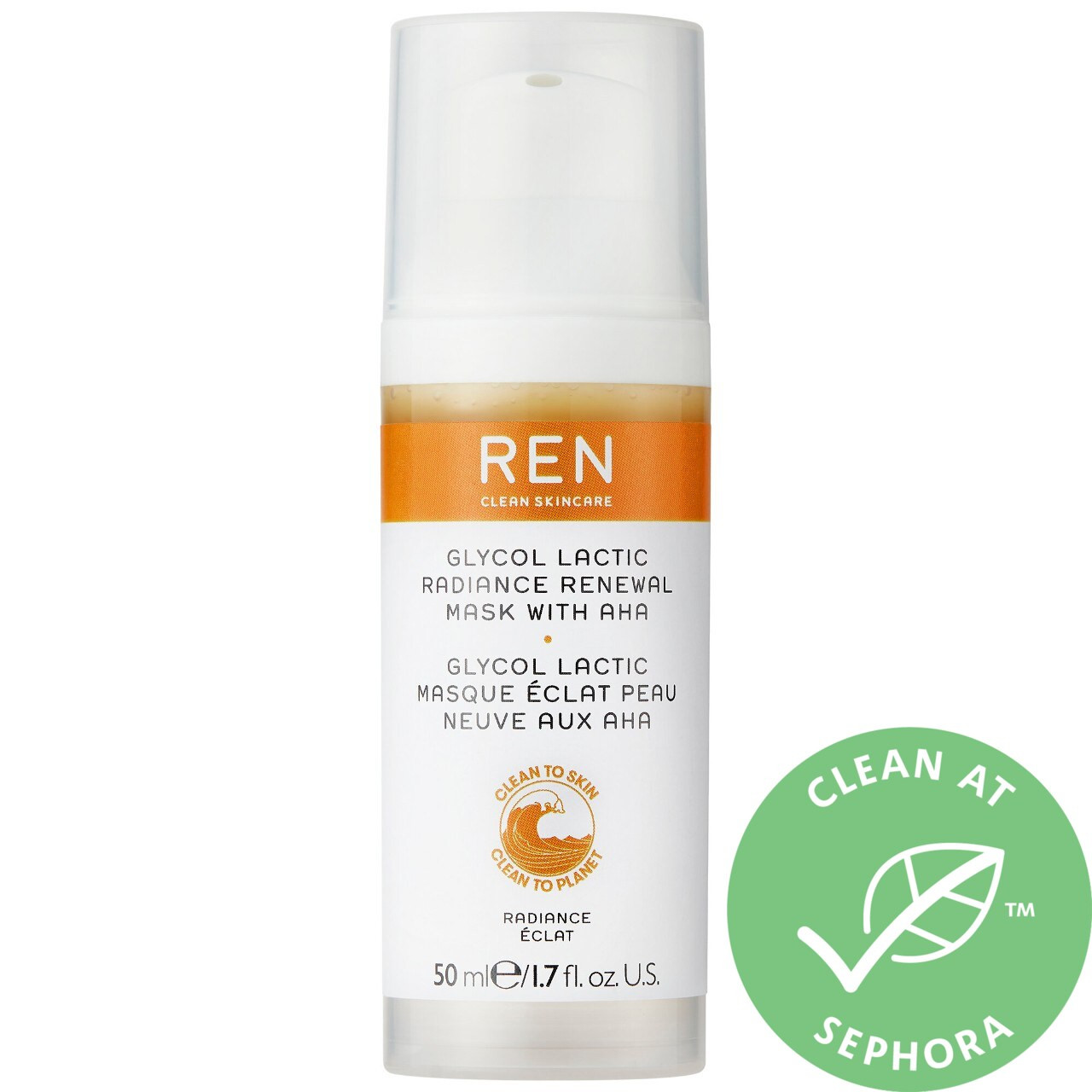 REN Clean Skincare Glycol Lactic Radiance Renewal Mask 1.7 oz/ 50 mL | Sephora (US)