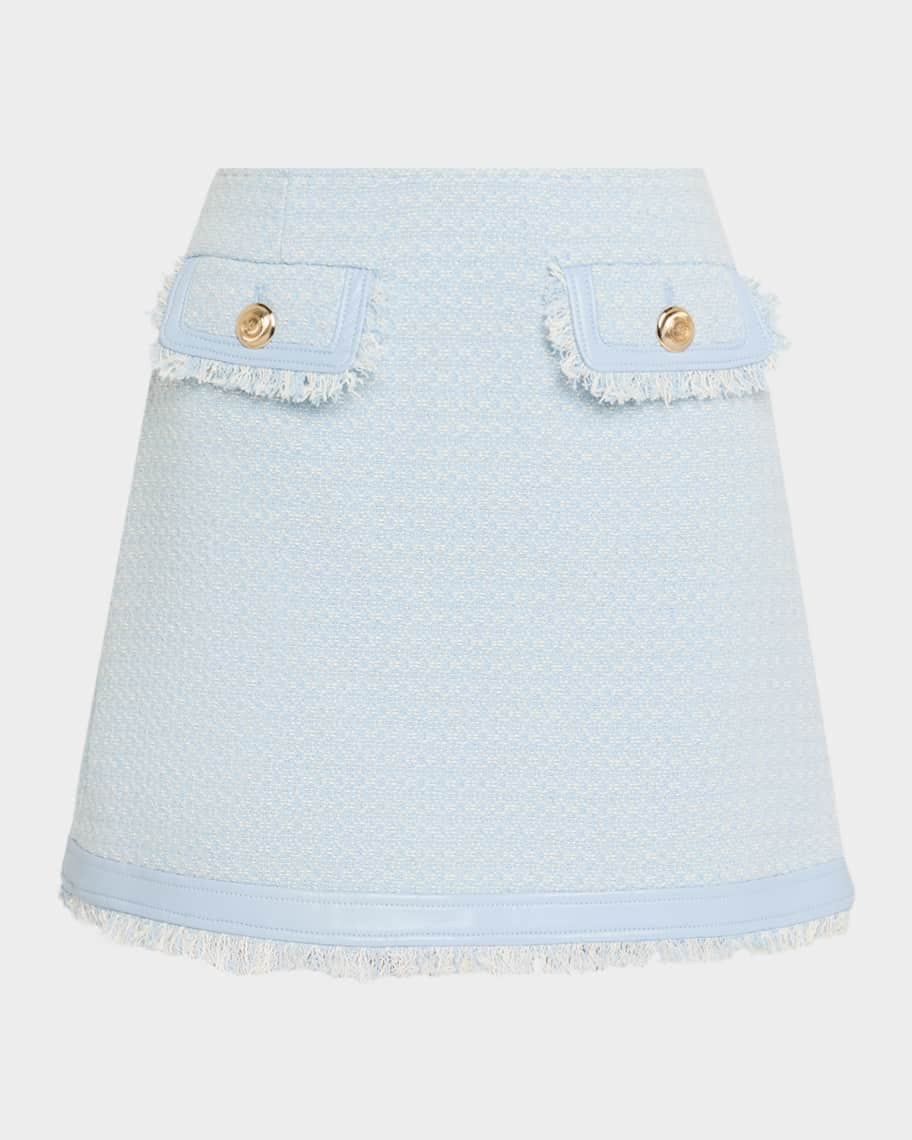 Cinq a Sept Deva Birdseye Tweed Mini Skirt | Neiman Marcus