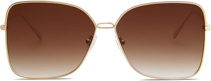 SOJOS Fashion Square Aviators Sunglasses for Women Flat Mirrored Lens SJ1082 | Amazon (US)