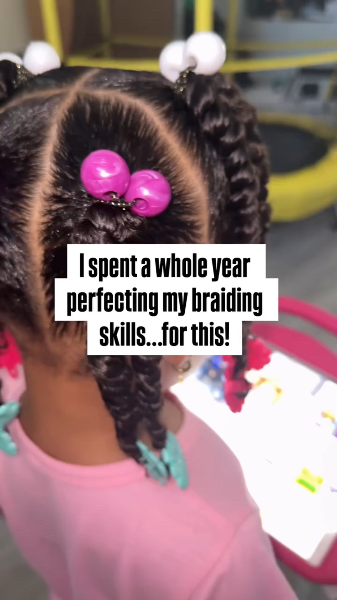 I spent a whole year leveling up my braiding skills, feeling like a pro, ready to give my daughter all the cute, intricate styles. But the moment I ask her what she wants… she hits me with a throwback.

Not the heart parts. Not the stitch braids. Not even the cute puffs with bows.

Nope. Sis pointed to a picture of a girl with “BUBBLE CLIPS.”

Y’all. I had to go buy these things. The little ball hair ties we all used to have in the 90s. The ones that always popped you in the forehead if you weren’t careful.

I don’t even know how to properly use these things let alone get the hair tight enough to wrap it around without it hitting my hand…but here we are! And she’s loving it!

Am I the only one out here letting a 3-year-old take full creative control of their hair? Because at this point, I’m just the stylist. She’s the creative director.

#BlackToddlerMagic #CurlyHairChronicles #ToddlerHairStyles #NaturalHairKids #MomLife #BlackMoms #ToddlerHair #90sThrowback #BubbleClips #BraidingMom #ToddlerFashion #BlackMomsMatter #BraidsAndBubbles #KidsWithStyle #MomStruggles #BlackHairMagic #ThrowbackHairstyles #CurlyHairKids #BraidedBeauty #ToddlerMomLife #HairstyleThrowback #MillennialMom #HairFlashback #MomWins #LittleMissIndependent


#LTKStyleTip #LTKKids #LTKBeauty