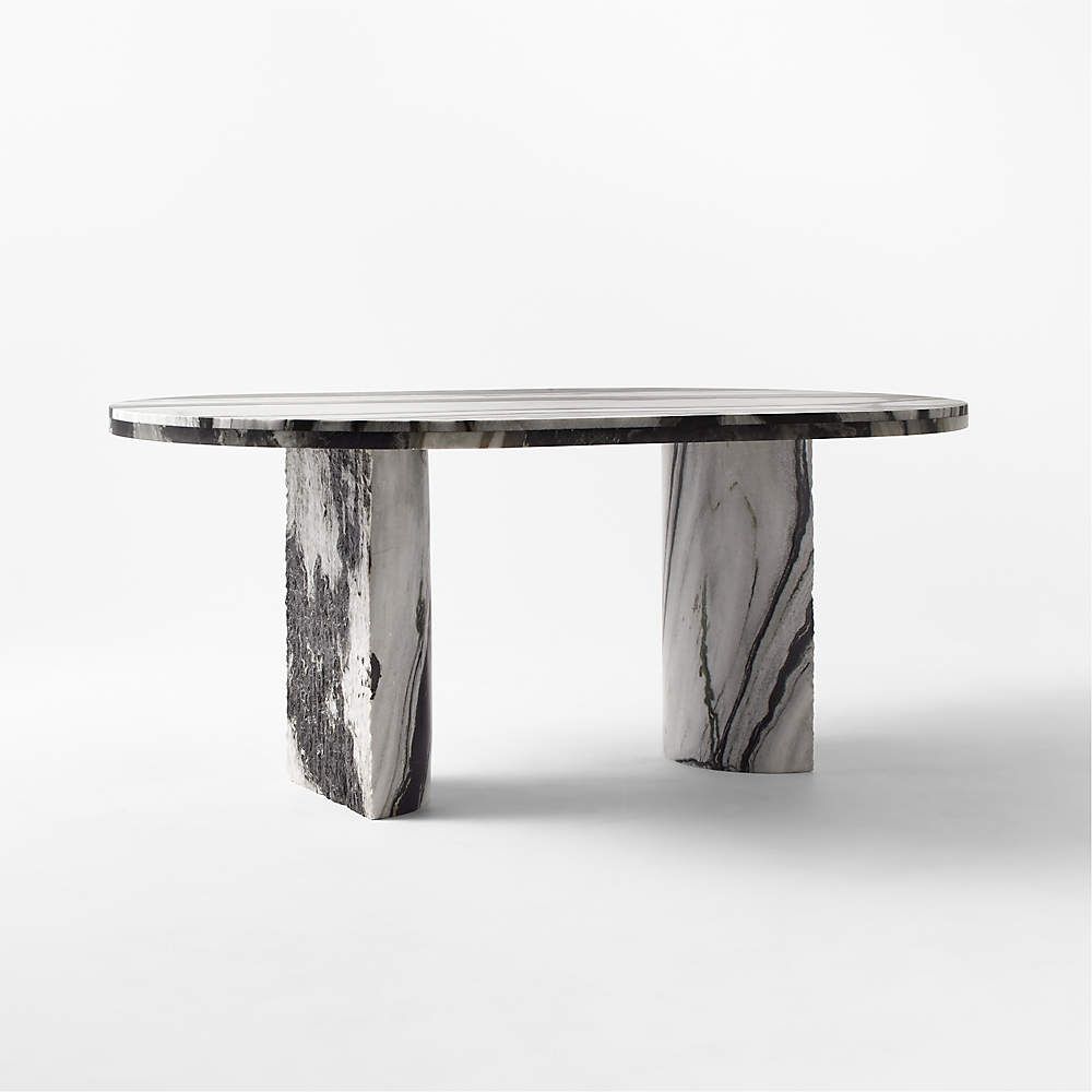 Julius Modern 48" Round Marble Dining Table + Reviews | CB2 | CB2