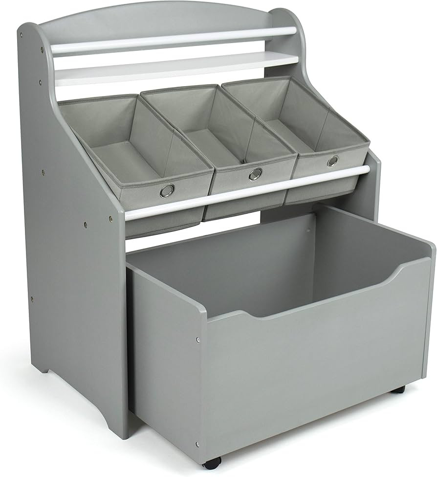 Humble Crew 3-in-1 Toddler Size Storage Organizer with Rolling Toy Box, Grey | Amazon (US)