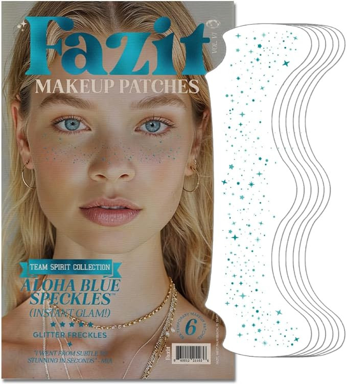 Fazit Makeup Patches - Aloha Blue Speckles - Glow Up Make-Up Patches - Cute Glitter Makeup Access... | Amazon (US)