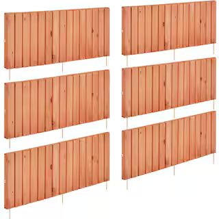 Yaheetech 6-Pieces Outdoor Wooden Short Fences Wooden Landscape Border Edging DYpwjy0001 - The Ho... | The Home Depot