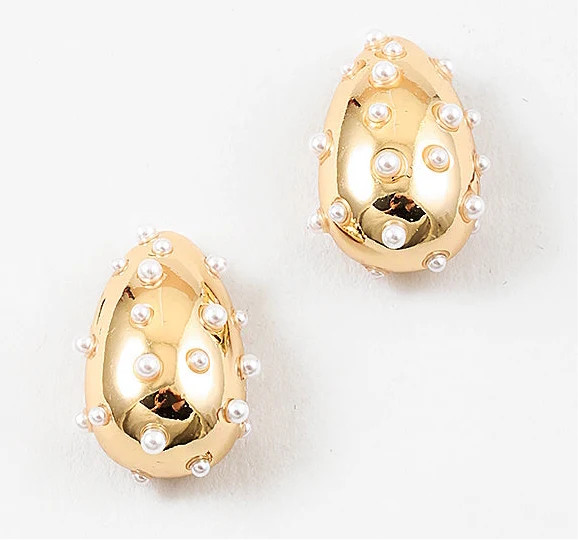 Pearl and Gold Puffy Teardrops | Erin McDermott Jewelry
