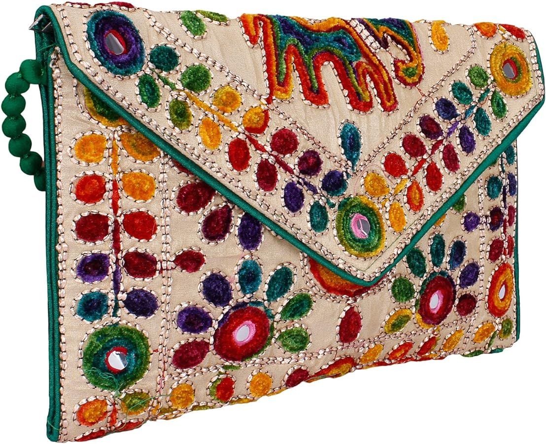 Rajasthani Jaipuri Art Sling Bag Foldover Clutch Purse Quality Checked | Amazon (US)