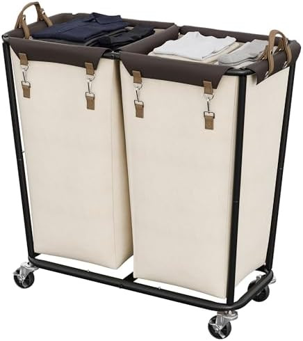 StorageWorks 330L Extra Large Laundry Hamper with Wheels, Laundry Basket with Wheels 2 Sections, ... | Amazon (US)