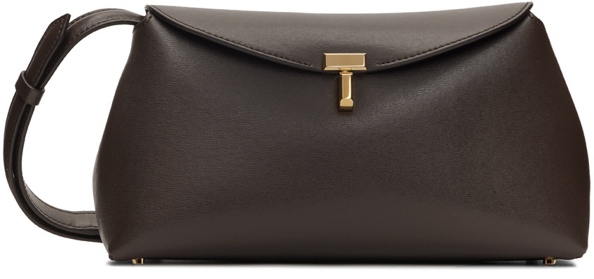 TOTEME Brown T-Lock Clutch | SSENSE