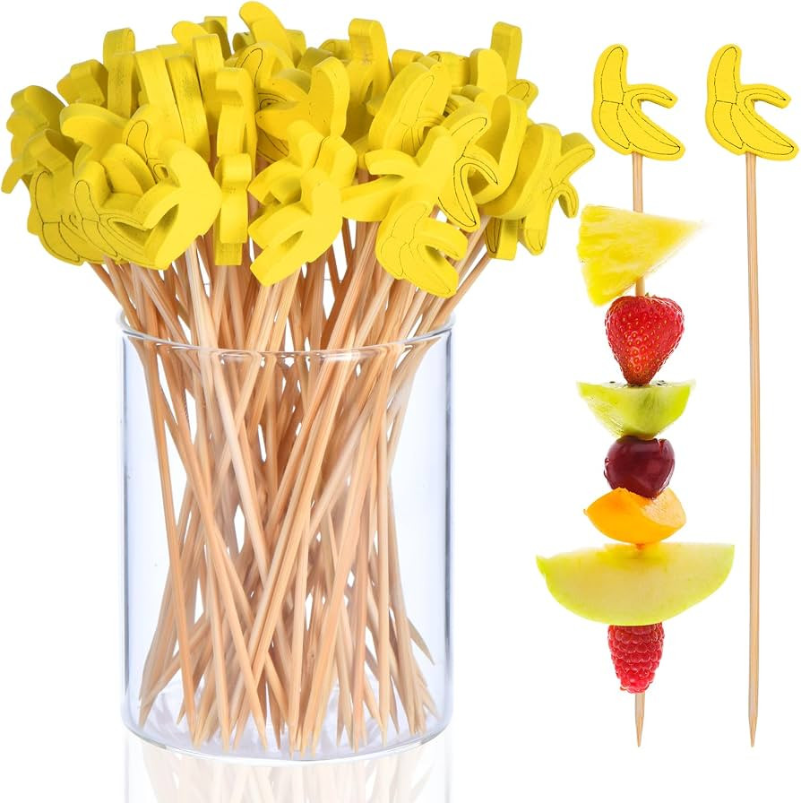 JtmyAota 100 Pack Fruit Toothpicks, Bamboo Cocktail Picks, Natural Bamboo Toothpicks for Appetize... | Amazon (US)