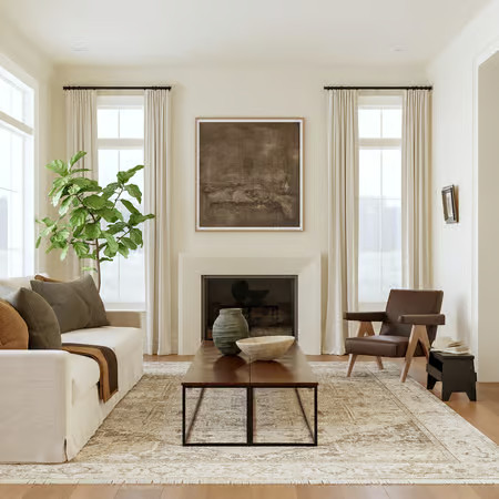 Silver Fringed Medallion 4' x 6' Area Rug | Rugs USA