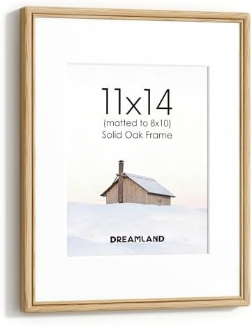 11x14 Picture Frame with Mat for 8x10, USA-Sourced Natural Oak Wood Photo Frames with High Temper... | Amazon (US)