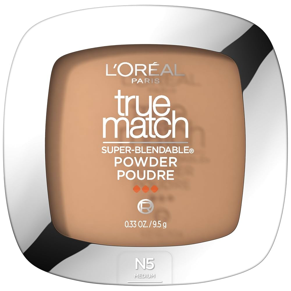 L'Oreal Paris True Match Super-Blendable Oil Free Powder Foundation, N5 Medium, 0.33 oz, Packagin... | Amazon (US)