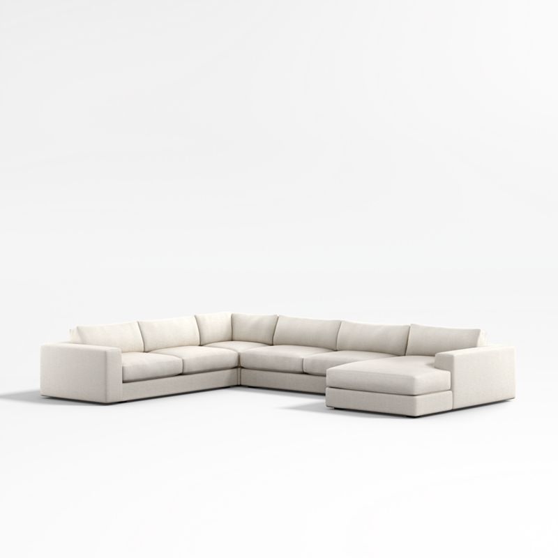 Oceanside 4-Piece Right-Arm Chaise Sectional + Reviews | Crate & Barrel | Crate & Barrel