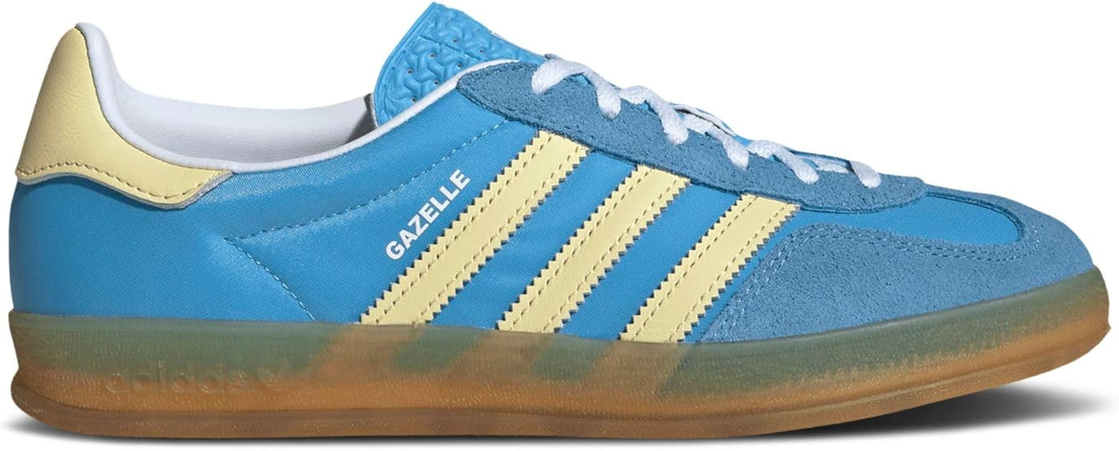 adidas OG Gazelle Indoor Women Sneakers, Blue Burst Yellow, Size 5 | Amazon (US)