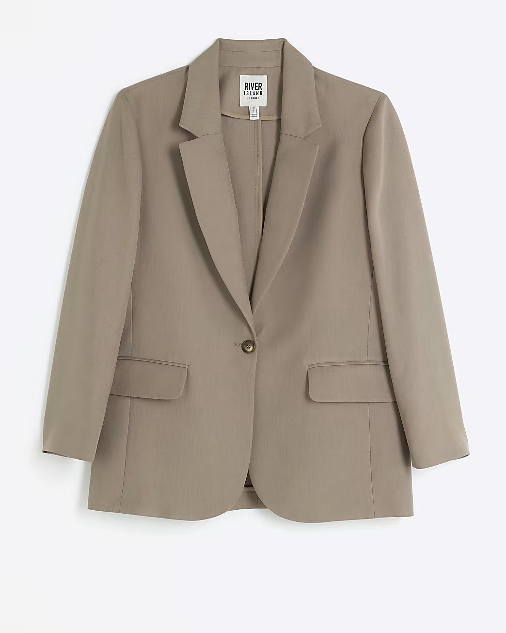 Brown light roll sleeve relaxed blazer | River Island (UK & IE)