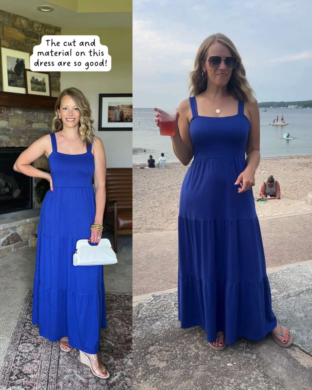 Love the material and cut on this dress! Fabulous if you have curves! 

 #LTKSeasonal #LTKOver40 #LTKPetite