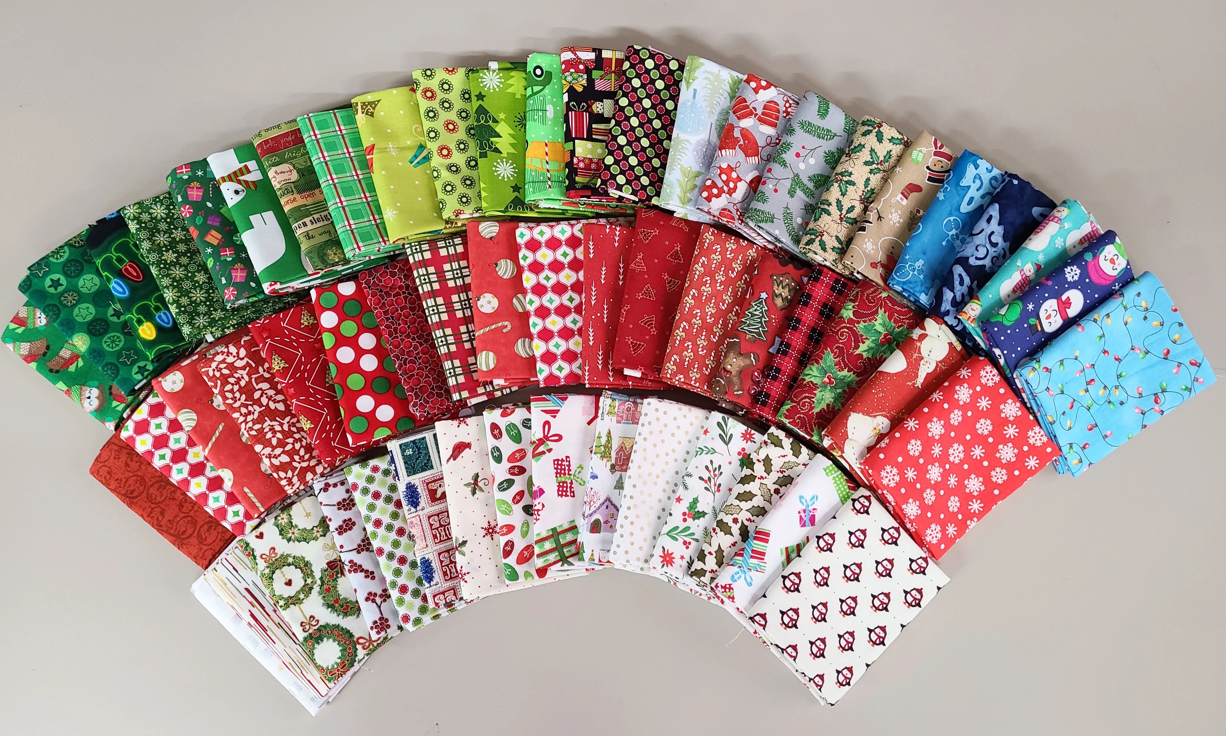 10 Fat Quarters - Christmas Holiday Festive Winter Assorted Quality Quilters Cotton Fabric Bundle... | Walmart (US)