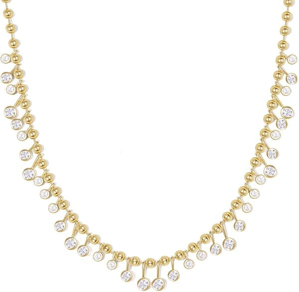 KissYan Cubic Zirconia Charm Necklace for Women | Amazon (US)