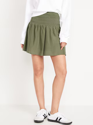 Smocked-Waist Mini Skirt | Old Navy (US)