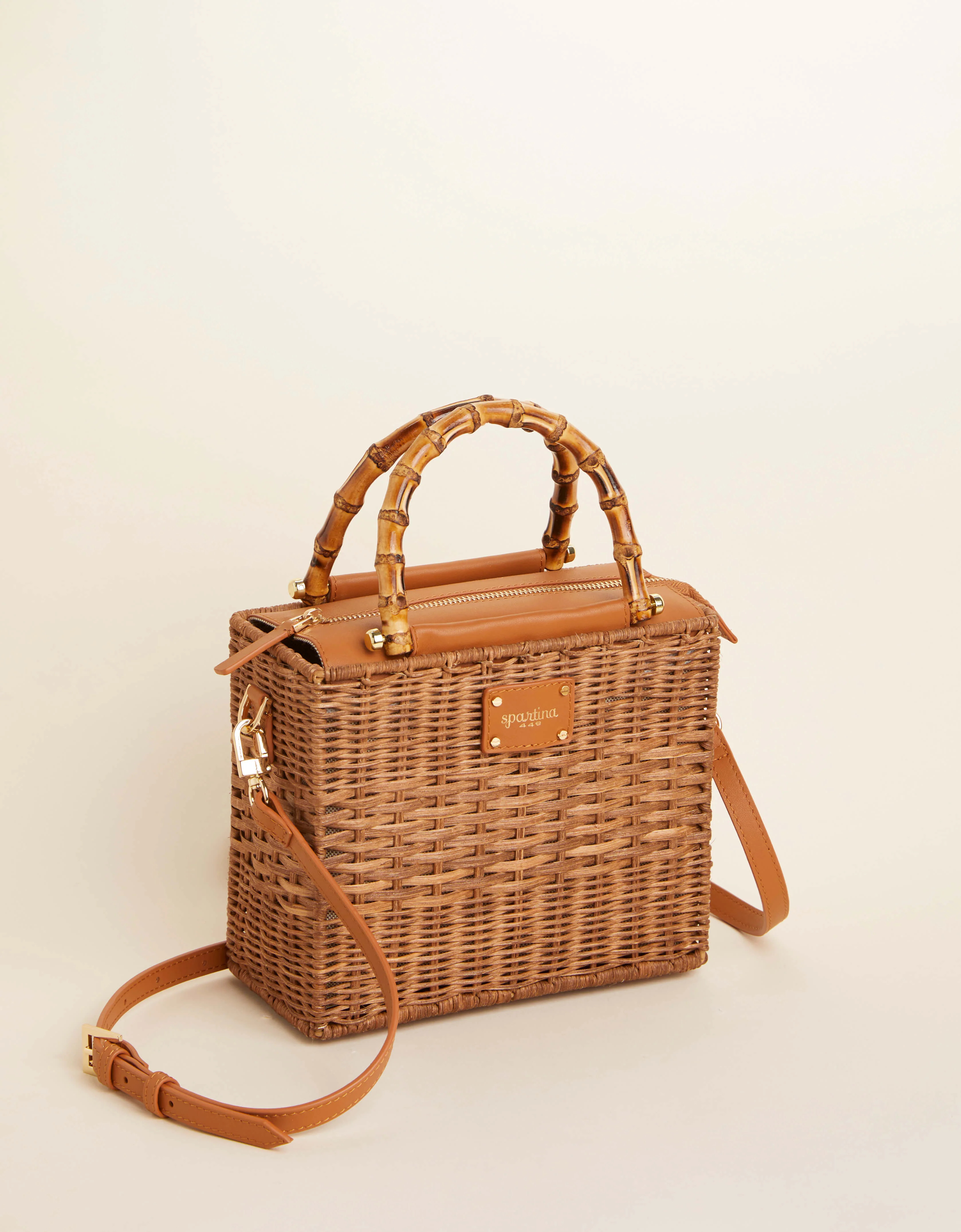 Bamboo Rattan Satchel Nutmeg | Spartina 449