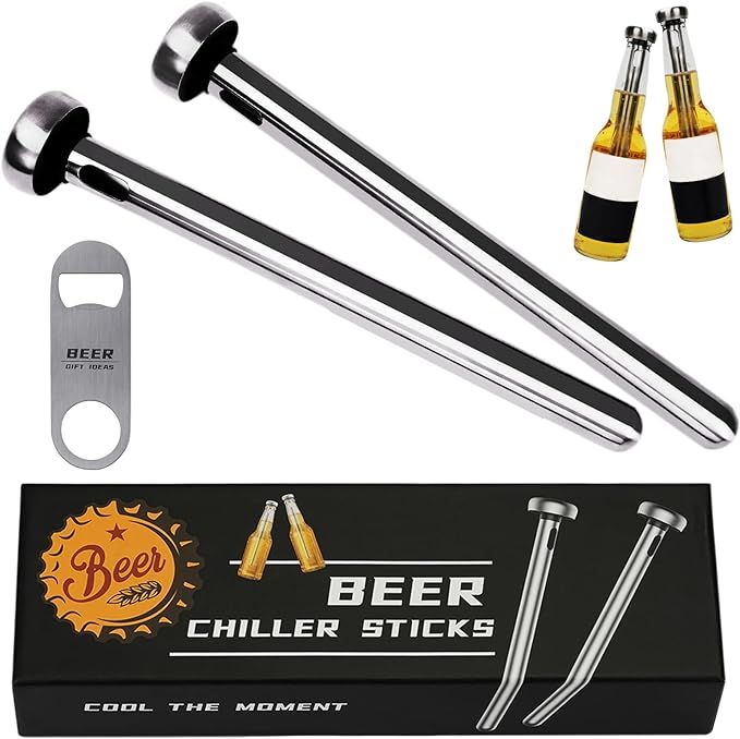 Gifts for Men Dad, 2pc Beer Chiller Sticks with 1 Bottle Opener, Christmas Stocking Stuffers, Uni... | Amazon (US)