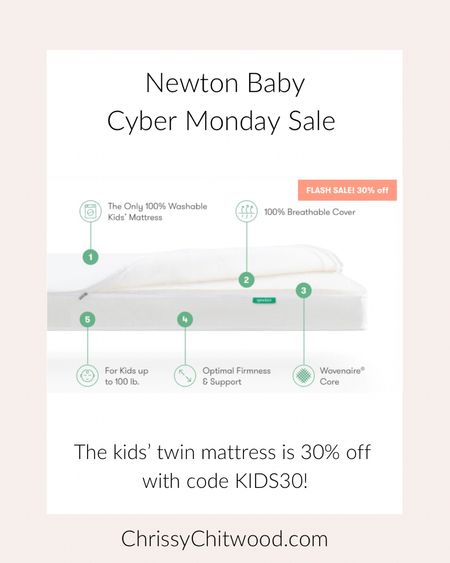 The kids’ twin mattress is 30% off with code KIDS30! Newton Baby mattresses are a good option for more non-toxic baby and kids’ mattresses. The mattress is GREENGUARD Gold Certified and without toxic chemical fire retardants (flame retardants).

#LTKsalealert #LTKkids #LTKfamily