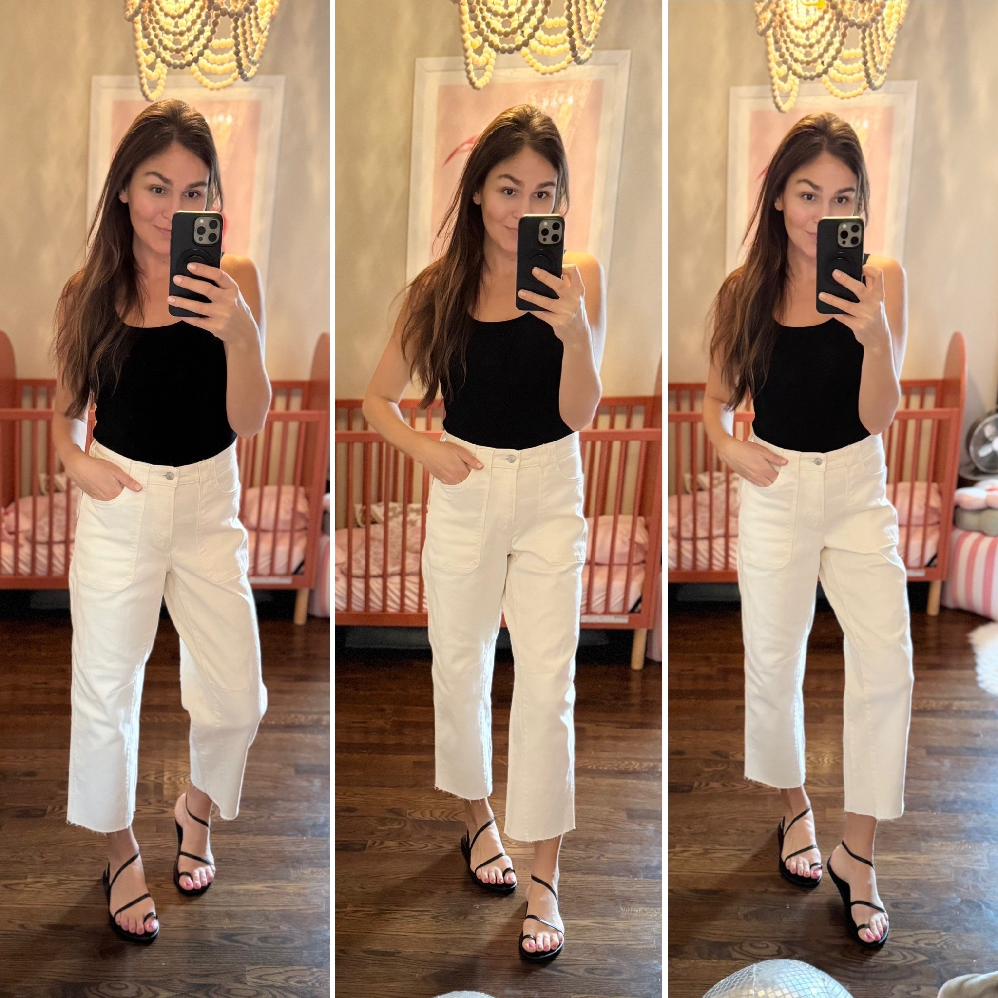 I thought this white denim was so cute but ultimately was a no on me 👎 I’m wearing a 4; maybe should’ve tried a two. They were just a little tooo baggy in the butt for me and overall, I feel like I will reach for the white barrel jeans more often! Linking those and did a 6! Note: the stitching on the white barrel jeans is tan/beige (and the jeans are def ivory, not true white— the pair in this pic is more of a true white). Works for me bc I’ll likely be wearing them with neutrals anyway! 🤎

Sandals TTS

White Denim, Walmarts, Walmart fashionn

#LTKootd