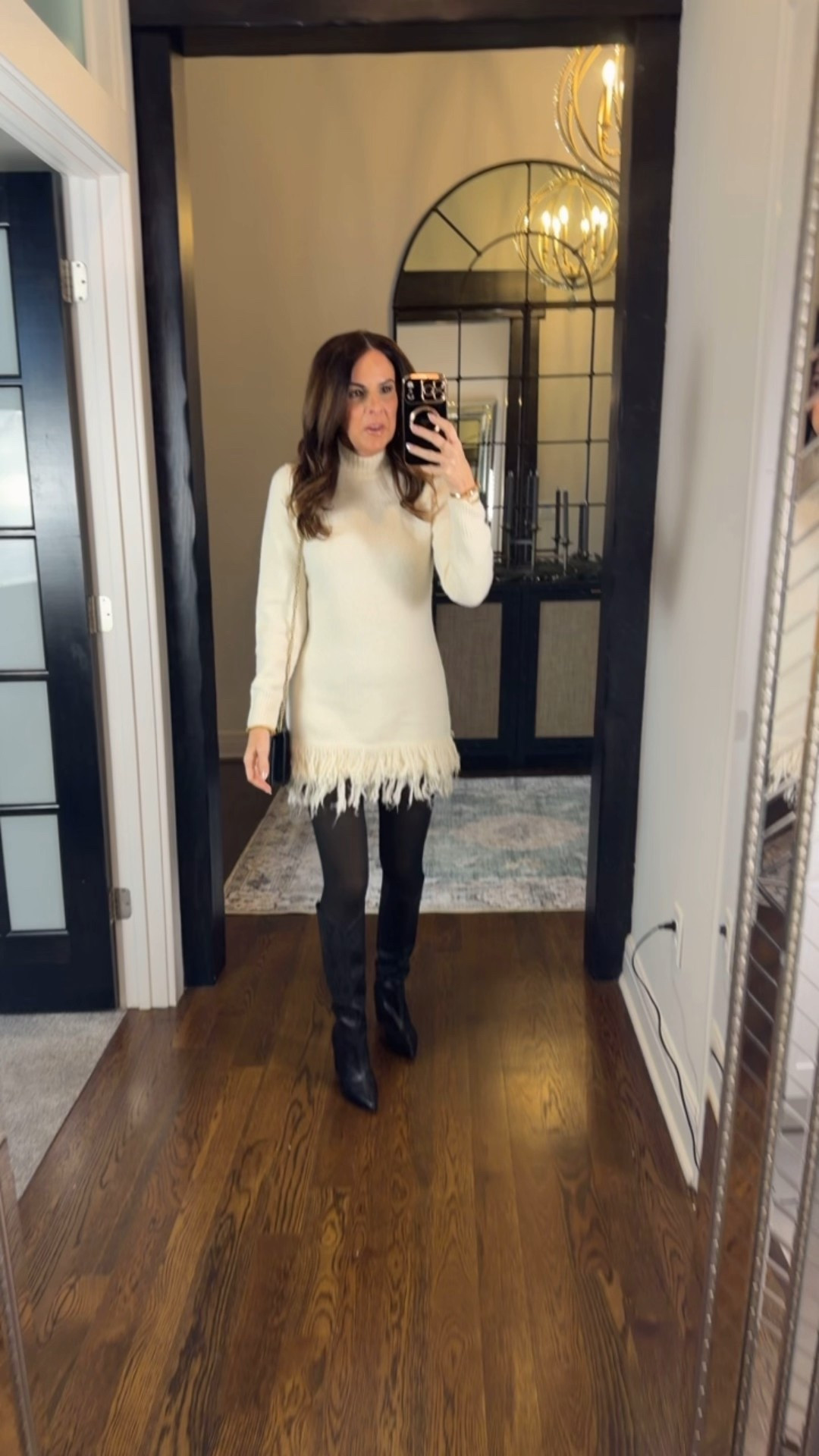 What I wore to 1587 Prime!
Winter outfit 
Vici 
Fringe dress 