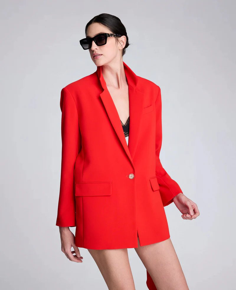 Luxe Twill One Button Notch Collar Jacket | Kenneth Cole