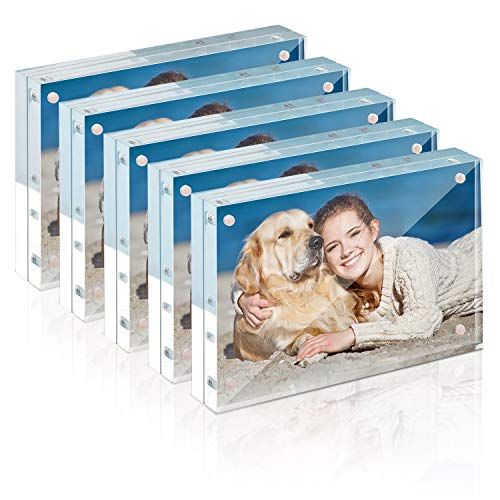 Amazon.com - Picture Frames Acrylic, TWING 5 Pack 4x6 Acrylic Frame, Horizontal Magnet Double Sid... | Amazon (US)