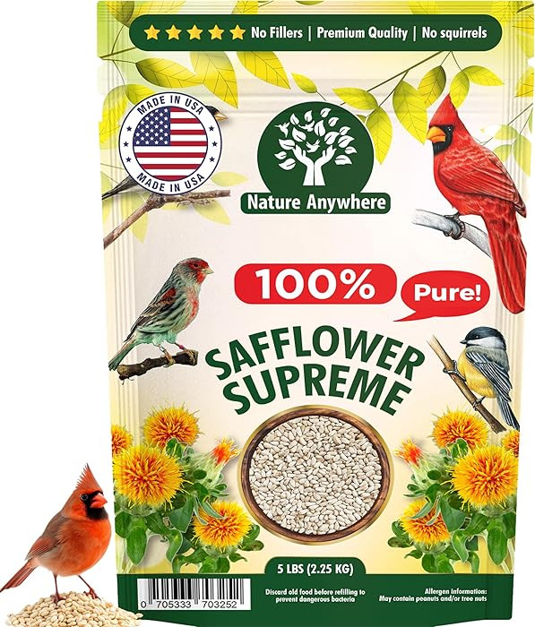 Nature Anywhere Safflower Supreme Bird Seed for Outside Feeders - Made in USA - Clean Premium Qua... | Amazon (US)