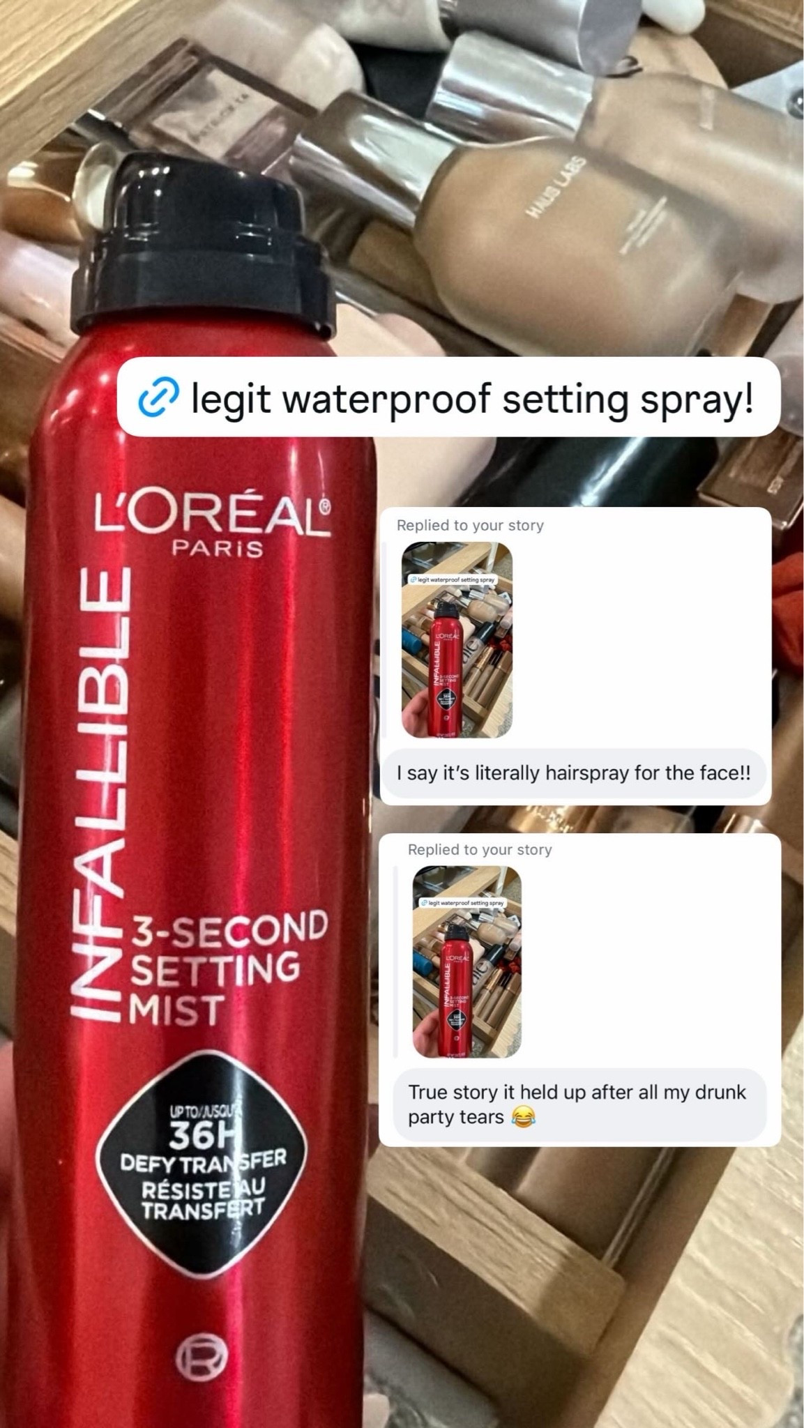 Legit waterproof makeup setting spray