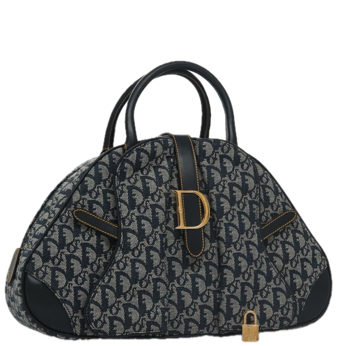 Christian Dior Trotter Canvas Double Saddle Hand Bag Navy Auth yk16456A  | eBay | eBay US