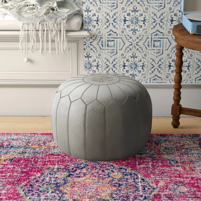 Cherise Leather Pouf | Wayfair North America