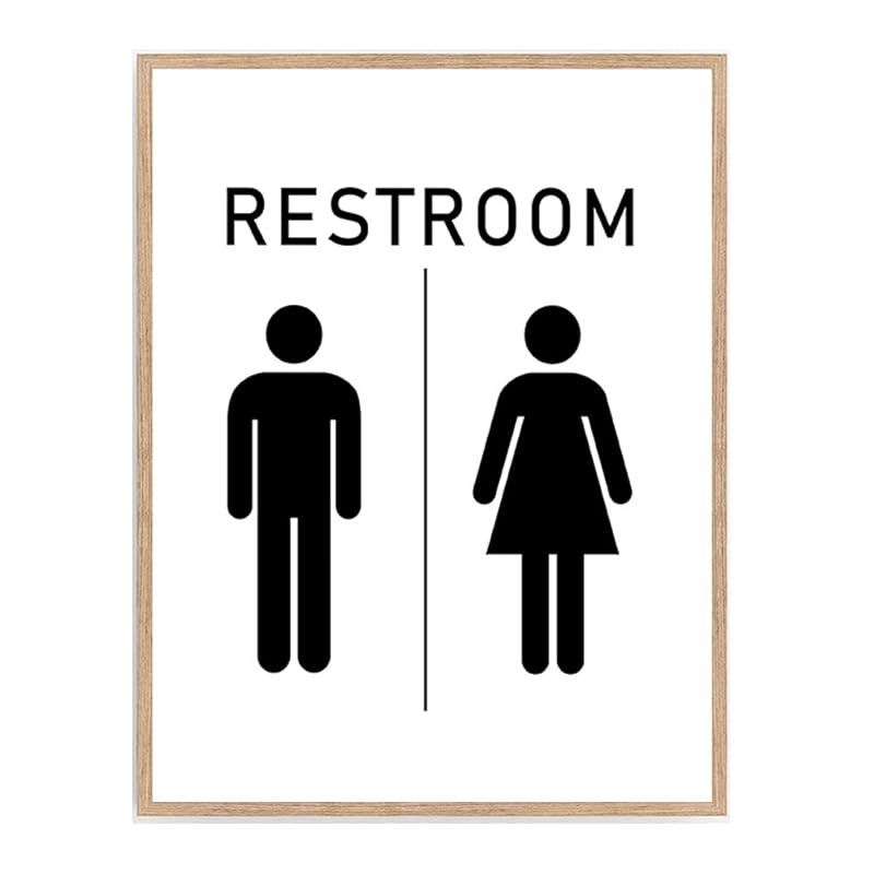 Restroom Sign Print, Bathroom Sign Poster, Farmhouse Bathroom Décor 8x10 Unframed | Amazon (US)