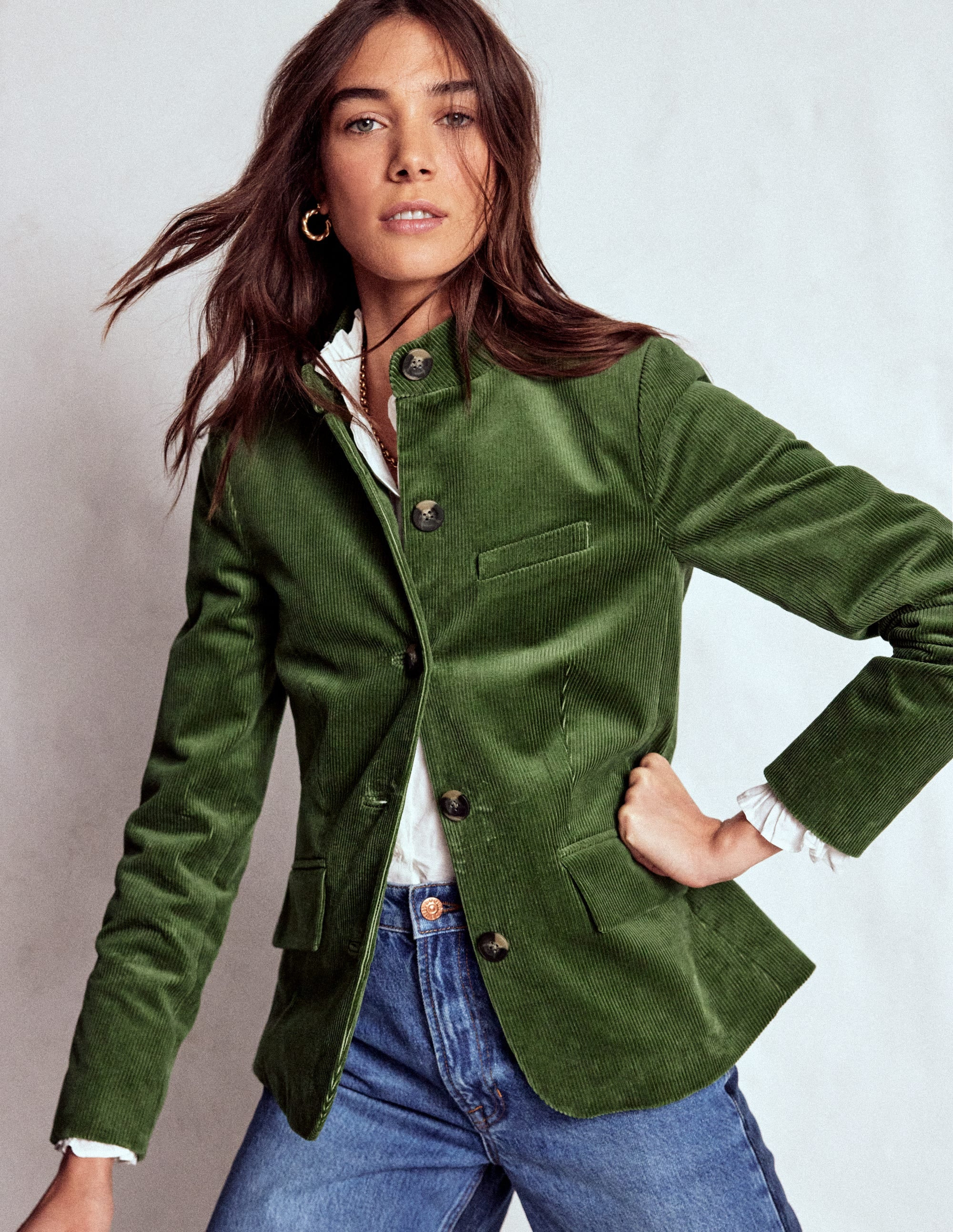Military Cord Jacket-Fern | Boden UK