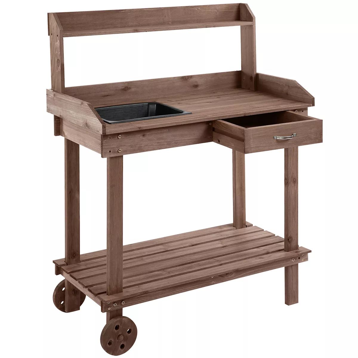 Outdoor Wood Planting Workstation Potting Bench Table W/ Large Storage Spaces | Kohl's