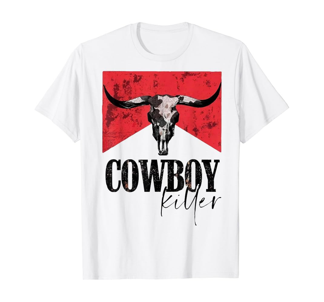 Western Cowgirl vintage Punchy Cowboy Killers bull horn T-Shirt | Amazon (US)
