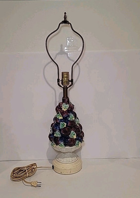 RARE Working Vintage Italian Majolica Glazed Fruit Topiary Table Lamp | eBay | eBay US
