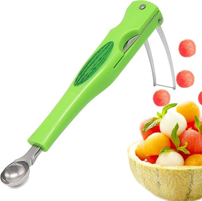Watermelon Cutter Slicer, 3 in 1 Melon Baller Scoop Set, Fruit Scooper Knife for Dig Pulp Separat... | Amazon (US)