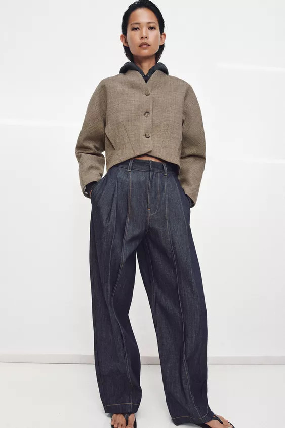 ZW COLLECTION WOOL BLEND CROPPED JACKET | Zara UK