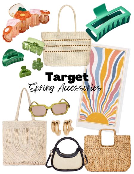 Target spring accessories 
Easter
Floral
Spring break
Claw clips
Beach bags


#LTKswim #LTKFestival #LTKitbag