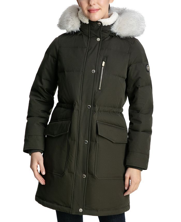 Michael Kors Faux-Fur-Trim Hooded Down Puffer Coat, Created for Macy's & Reviews - Coats & Jacket... | Macys (US)