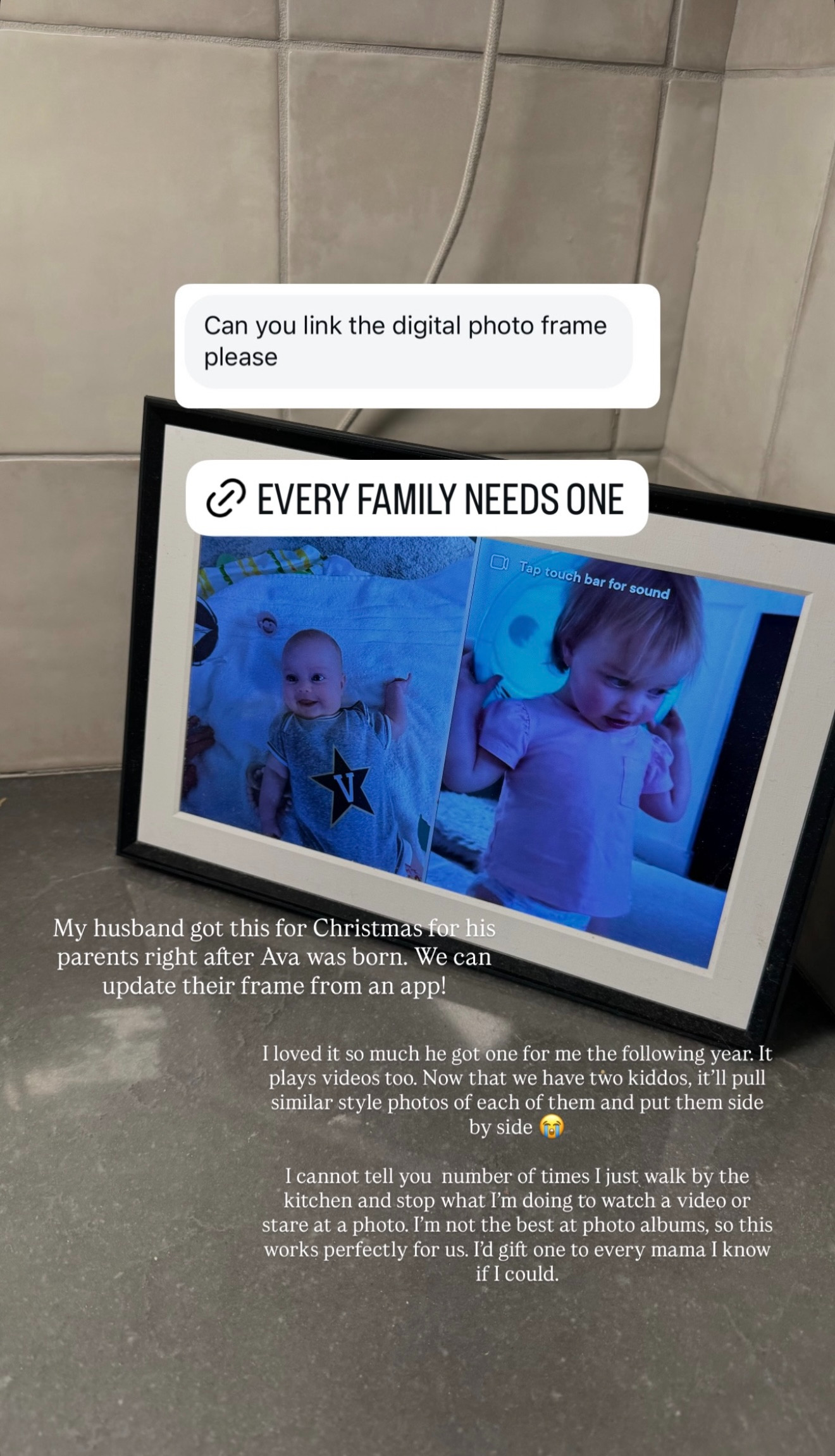 Our digital photo frame, I'd gift one to every mama I know if I could! 

 #LTKGiftGuide #LTKmomlife #LTKHome